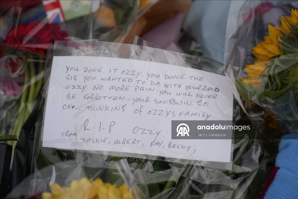 Flowers placed in Birmingham to honor late rock icon Ozzy Osbourne