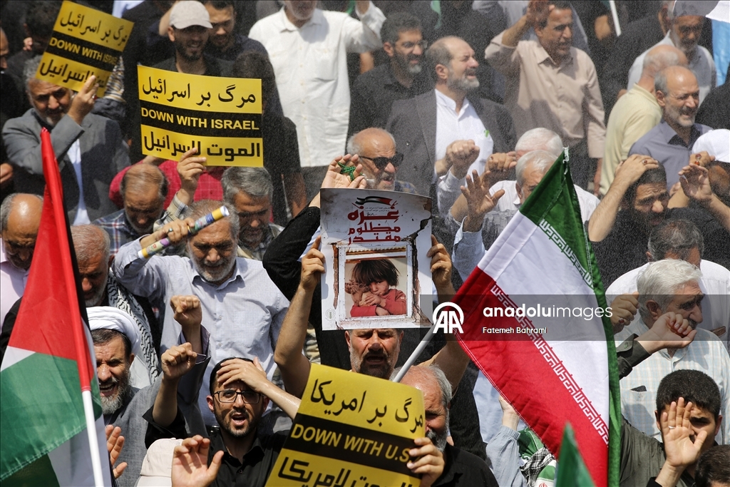İran'ın başkenti Tahran'da İsrail'in Gazze'deki soykırımı protesto edildi