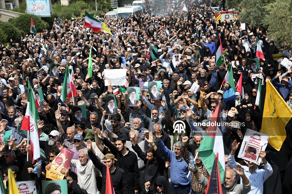 İran'ın başkenti Tahran'da İsrail'in Gazze'deki soykırımı protesto edildi