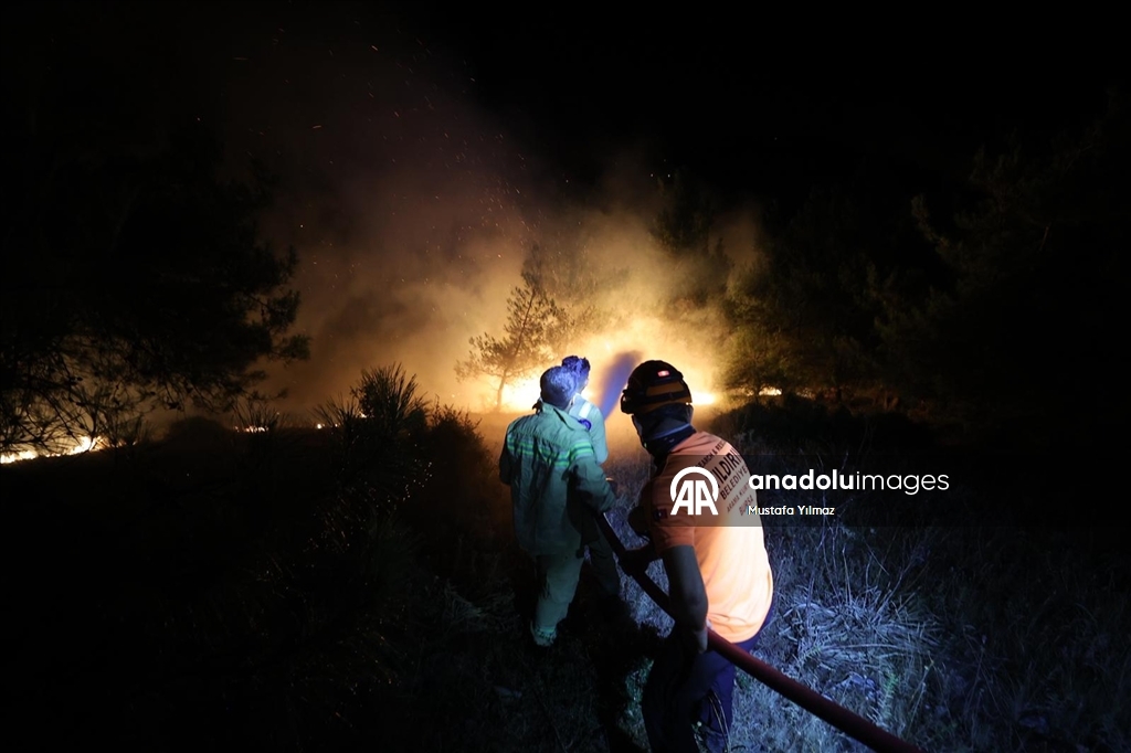 Yurdun farklı noktalarında devam eden orman yangınlarına havadan ve karadan müdahale sürüyor