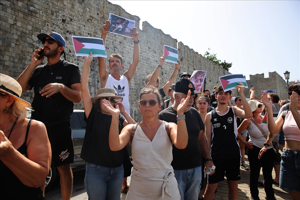 Cruise ship carrying Israeli passengers faces protests on Rhodes Island