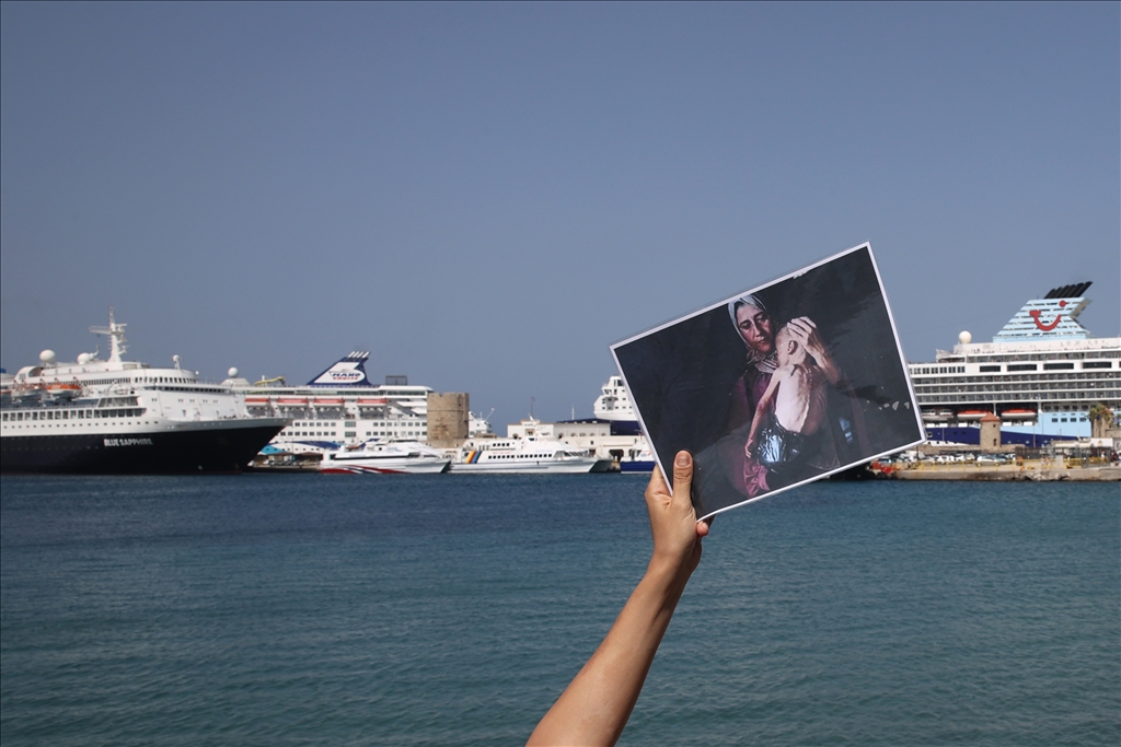 Cruise ship carrying Israeli passengers faces protests on Rhodes Island