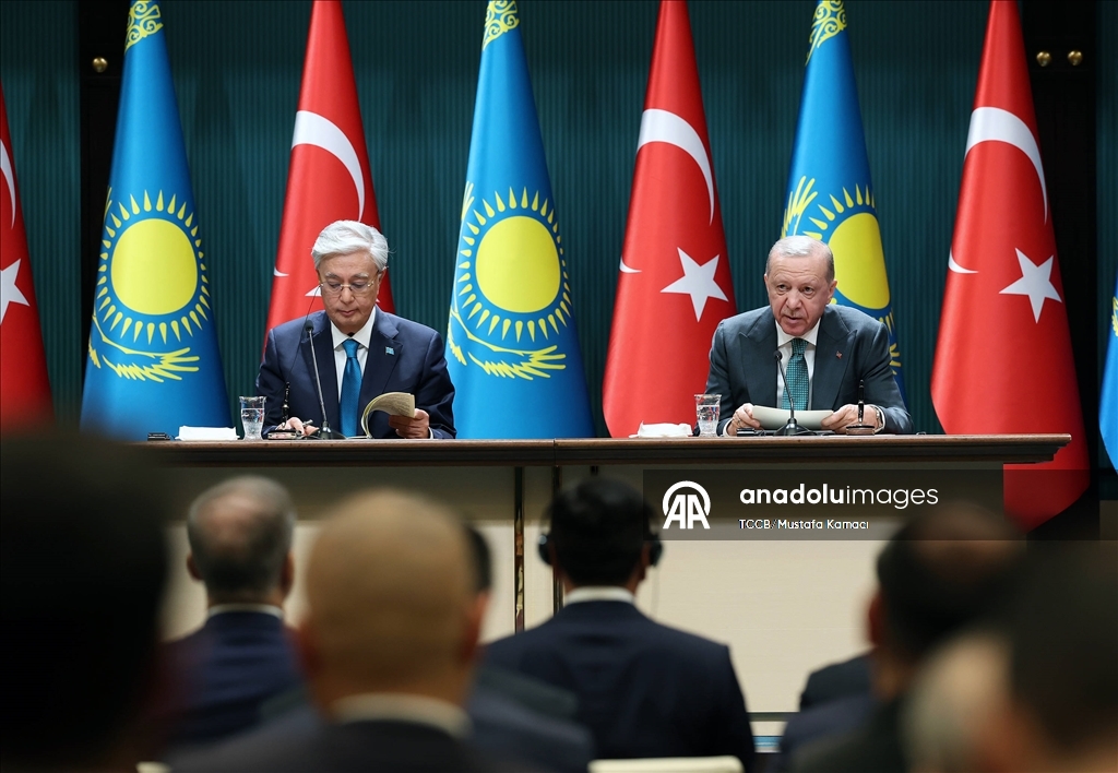 Cumhurbaşkanı Erdoğan, Kazakistan Cumhurbaşkanı Tokayev ile ortak basın toplantısı düzenledi
