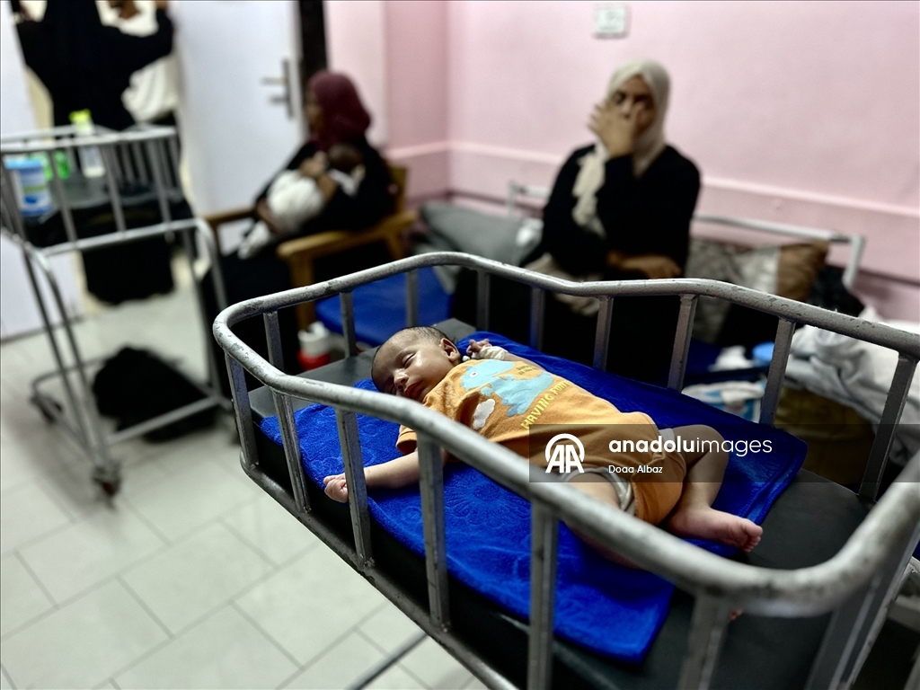 Gazze'de bebekler, mama ve ilaç eksikliğinin yanı sıra sıcak havayla da mücadele ediyor
