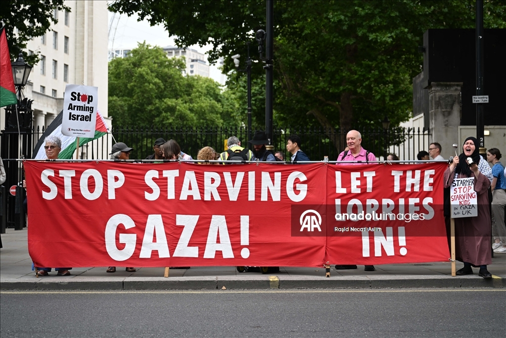 Demonstration held in London against starvation and humanitarian crisis in Gaza