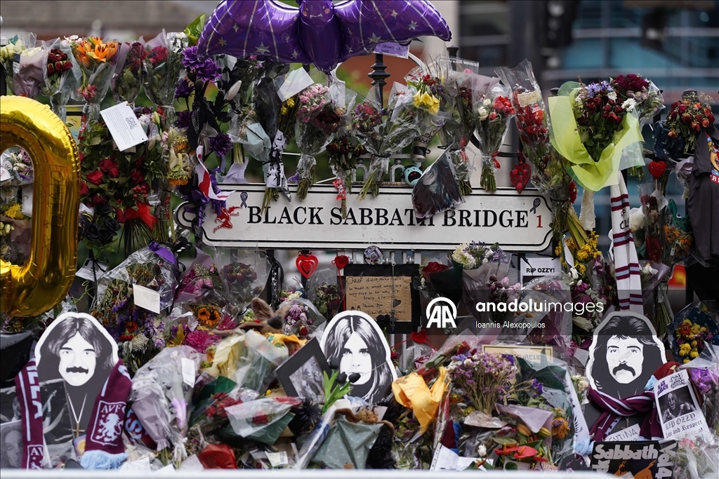 Tributes gather on Black Sabbath Bridge ahead of Ozzy Osbourne's funeral in Birmingham