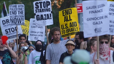 Filistin yanlısı aktivistler New York'ta BM Genel Merkezi önünde protesto düzenledi