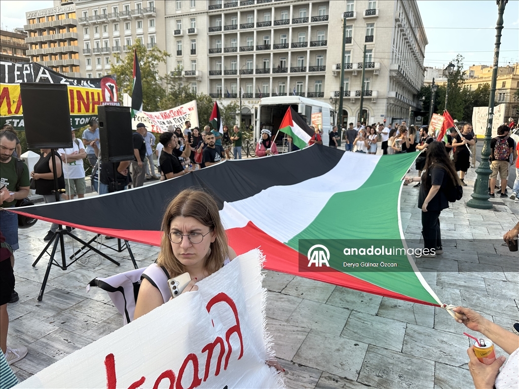 В столице Греции, Афинах прошла акция в поддержку Палестины