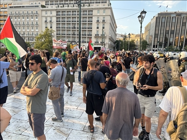 В столице Греции, Афинах прошла акция в поддержку Палестины