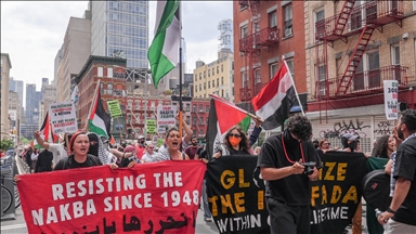 New York'ta Gazze'ye yönelik ablukanın sona ermesini talep etmek için yürüyüş düzenlendi