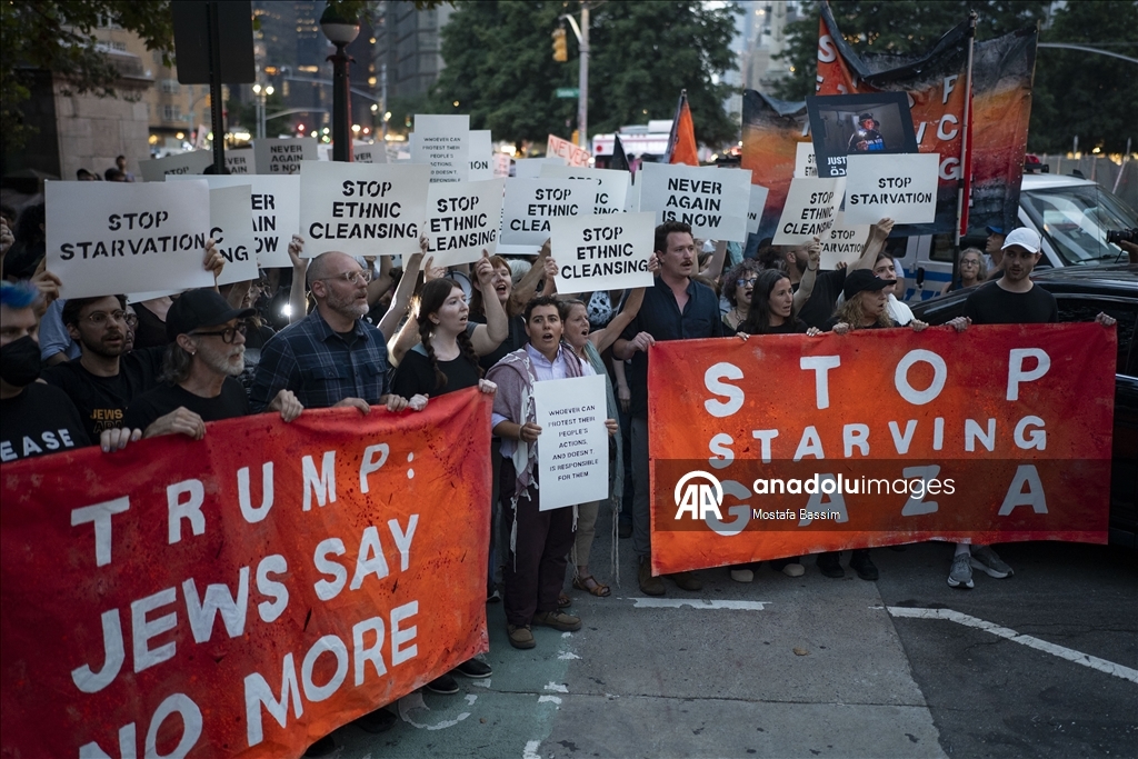Перед отелем Трампа в Нью-Йорке прошла акция в поддержку Палестины