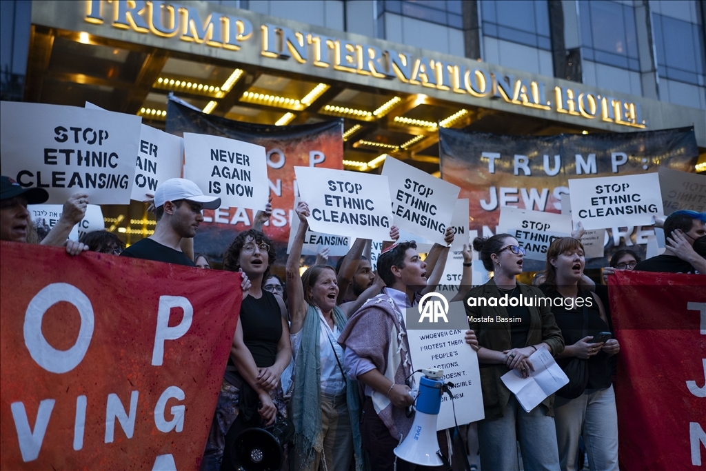 Перед отелем Трампа в Нью-Йорке прошла акция в поддержку Палестины