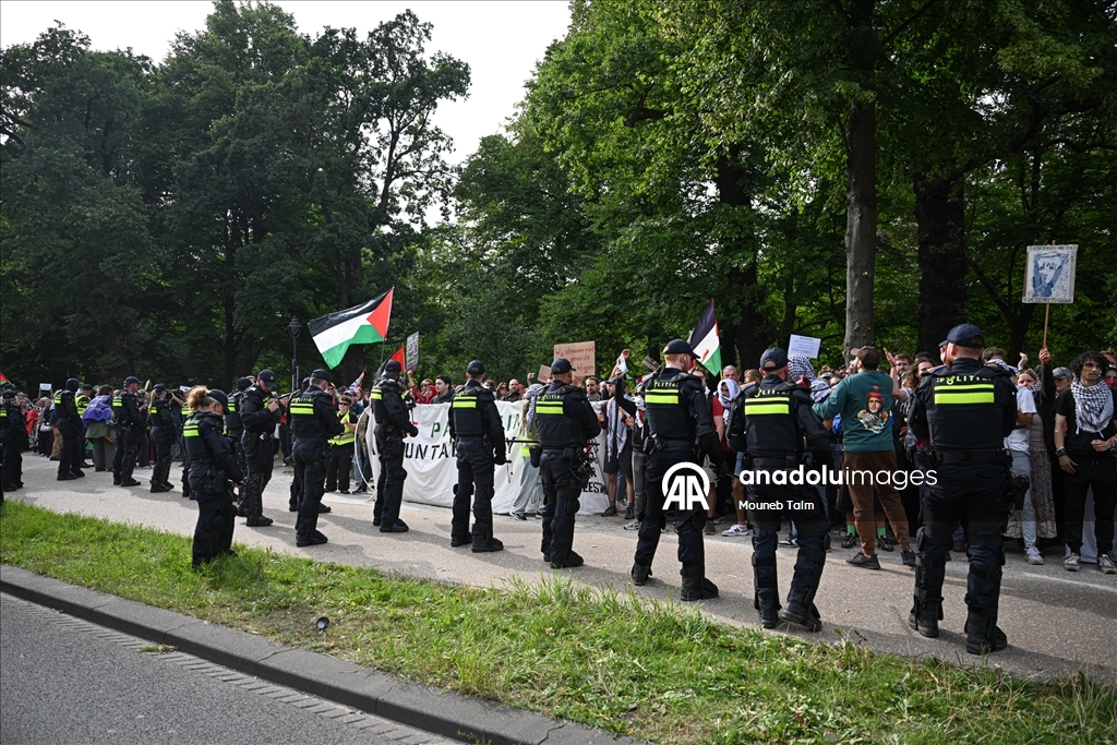 Перед парламентом Нидерландов прошла акция в поддержку Палестины: задержания и вмешательство полиции