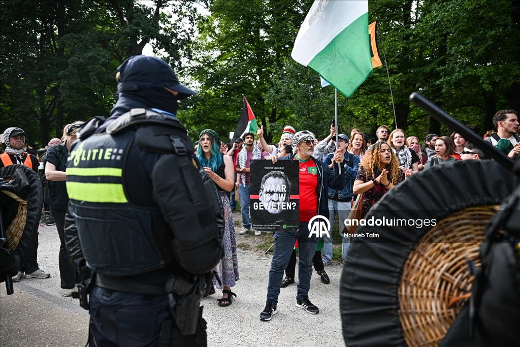 Перед парламентом Нидерландов прошла акция в поддержку Палестины: задержания и вмешательство полиции