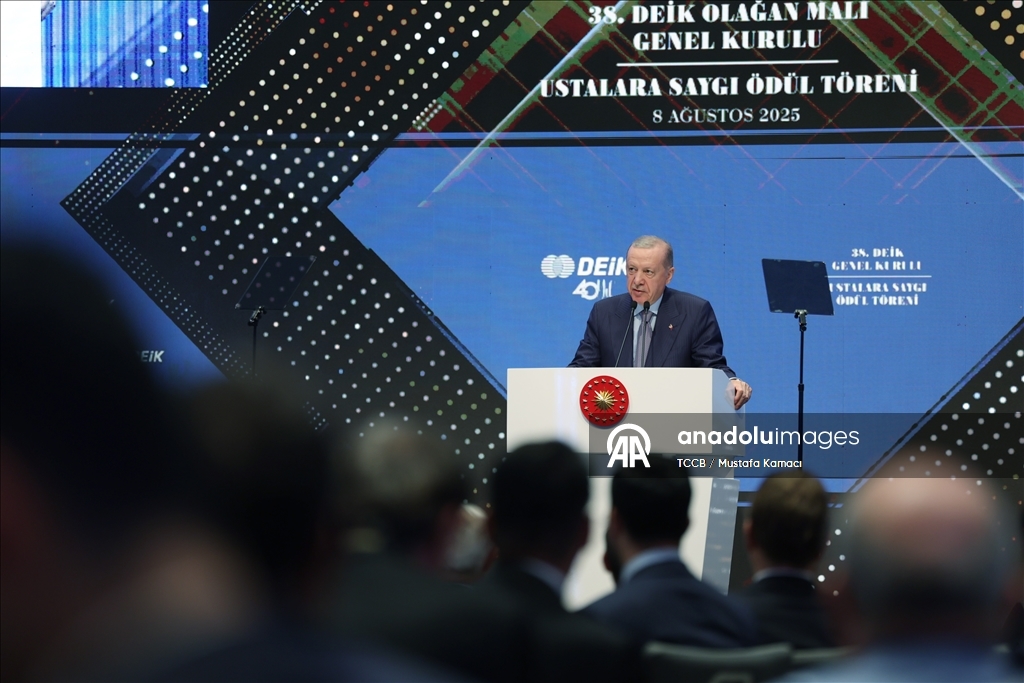 Cumhurbaşkanı Erdoğan, DEİK 38. Olağan Mali Genel Kurulu ve Ustalara Saygı Ödül Töreni'nde konuştu