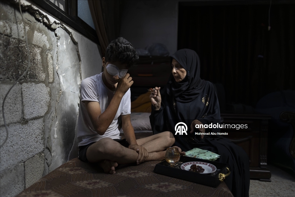 İnsani yardım kuyruğunda İsrail askerlerinin saldırısında vurulan Taha, görme yetisini kaybetti