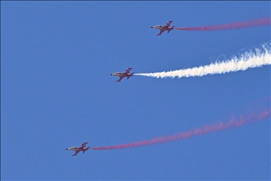 Turkish Stars perform demonstration flight in Turkiye's Trabzon