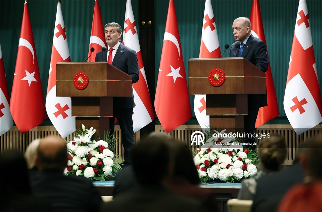 Cumhurbaşkanı Erdoğan, Gürcistan Cumhurbaşkanı Kavelashvili ile basın toplantısı düzenledi