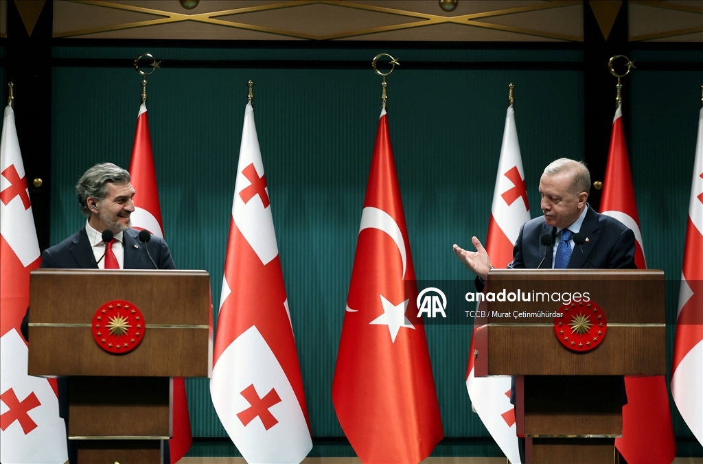 Cumhurbaşkanı Erdoğan, Gürcistan Cumhurbaşkanı Kavelashvili ile basın toplantısı düzenledi
