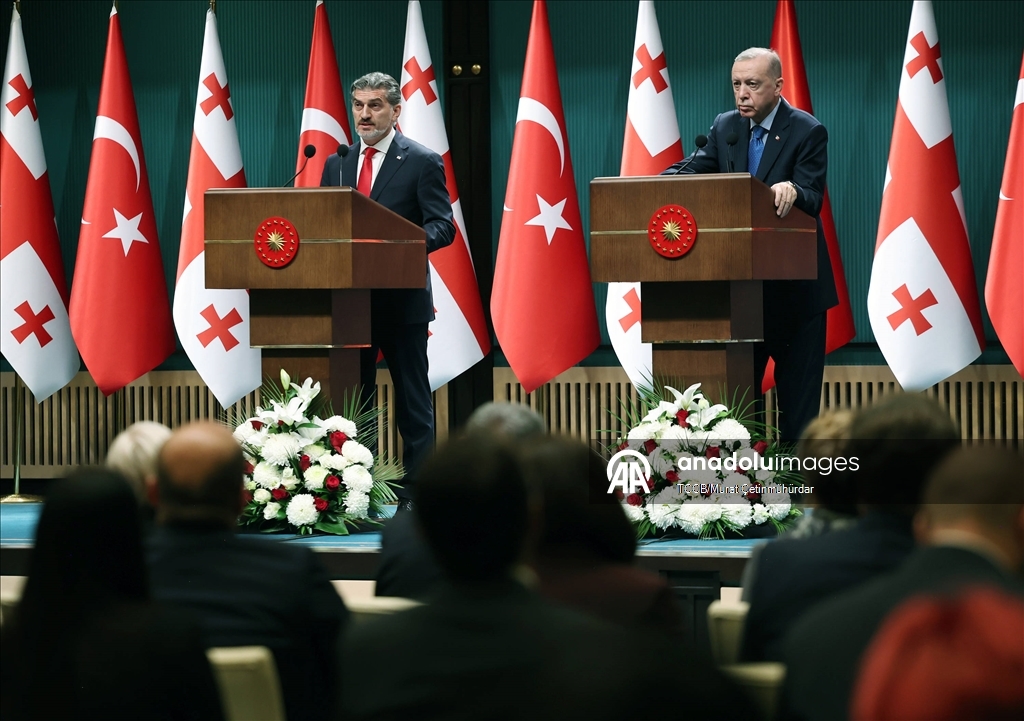 Cumhurbaşkanı Erdoğan, Gürcistan Cumhurbaşkanı Kavelashvili ile basın toplantısı düzenledi
