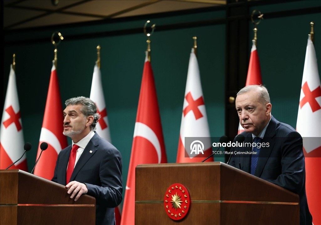 Cumhurbaşkanı Erdoğan, Gürcistan Cumhurbaşkanı Kavelashvili ile basın toplantısı düzenledi