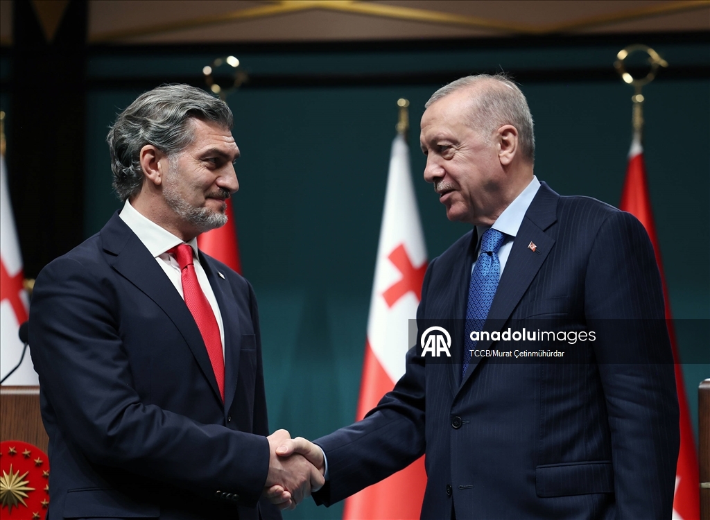 Cumhurbaşkanı Erdoğan, Gürcistan Cumhurbaşkanı Kavelashvili ile basın toplantısı düzenledi