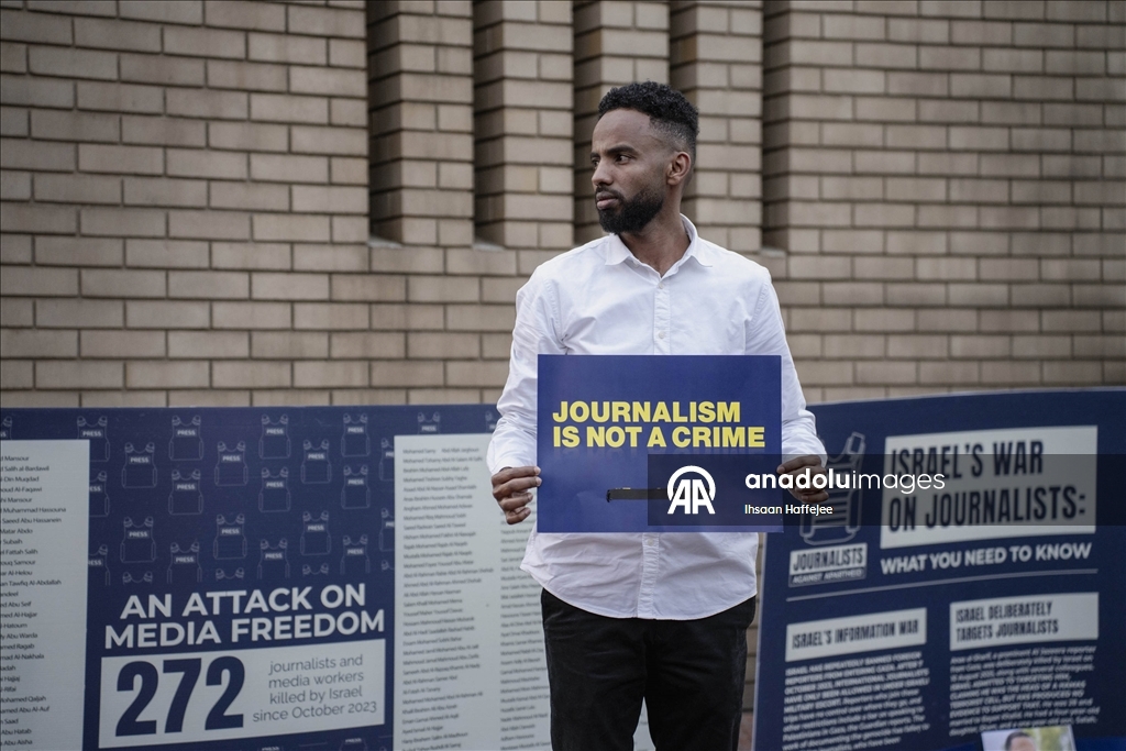 Güney Afrika'da gazeteciler, Gazze'de meslektaşlarını öldüren İsrail'i protesto etti