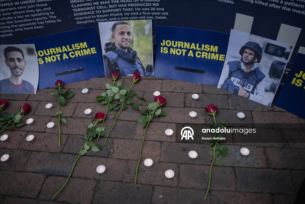 Güney Afrika'da gazeteciler, Gazze'de meslektaşlarını öldüren İsrail'i protesto etti