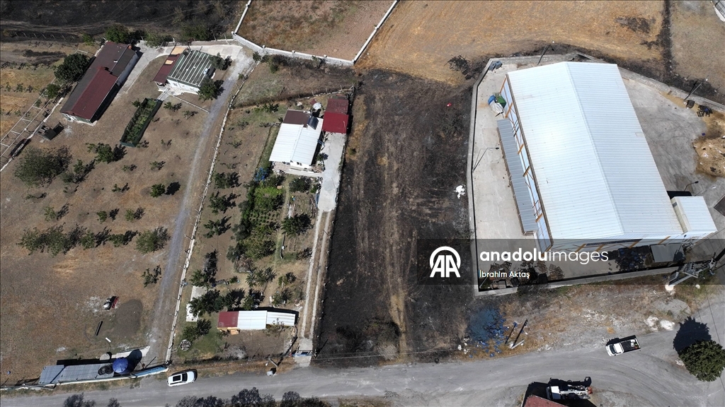 Kocaeli'de orman yangınından etkilenen alanlar havadan görüntülendi