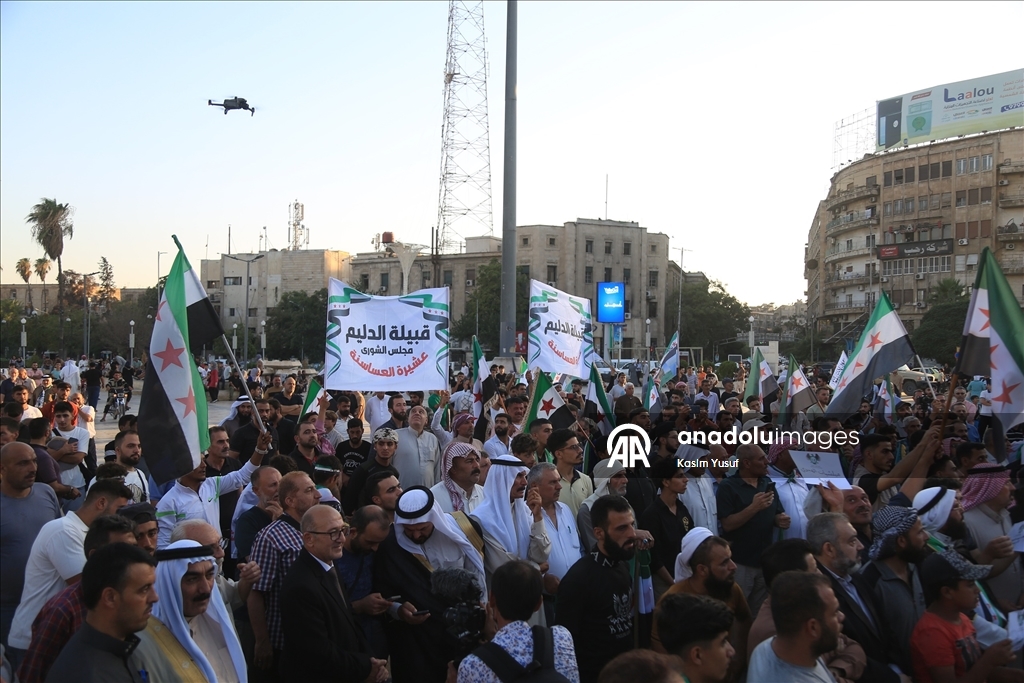 Halep’te bölünme karşıtı protesto düzenlendi