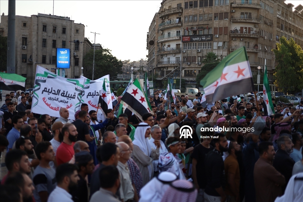 Halep’te bölünme karşıtı protesto düzenlendi