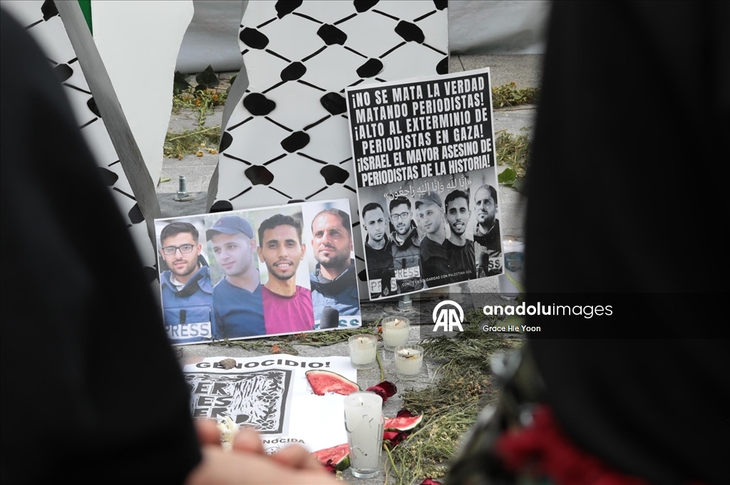 Gazeteci ölümleri ve Gazze’deki açlık Meksika’da protesto edildi