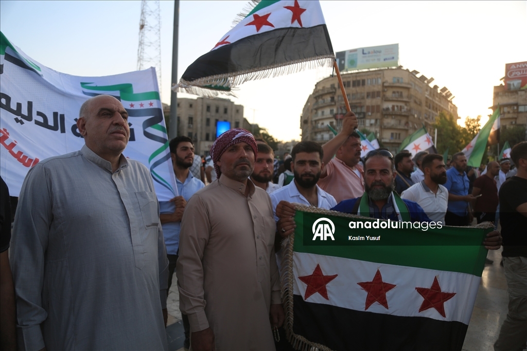 Halep’te bölünme karşıtı protesto düzenlendi