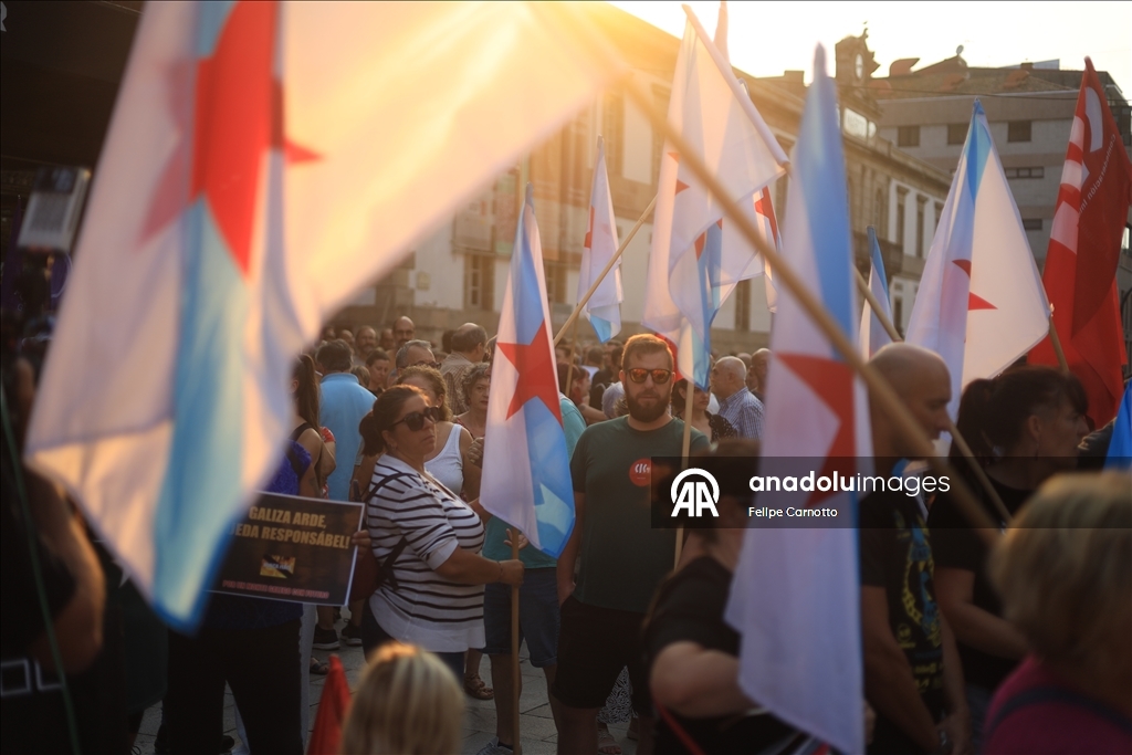 Demonstrators in Spain rally against wildfire management