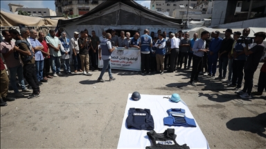 Gazze’de öldürülen gazeteciler için protesto gösterisi düzenlendi