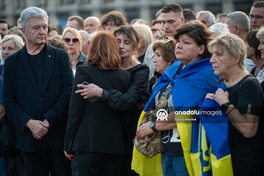 Suikast sonucu hayatını kaybeden eski Ukrayna Parlamento Başkanı Parubiy için Kiev'de tören düzenlendi
