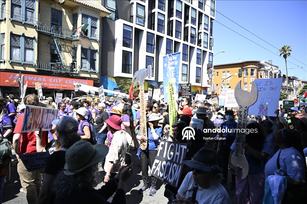 “Workers Over Billionaires” protest in San Francisco, California