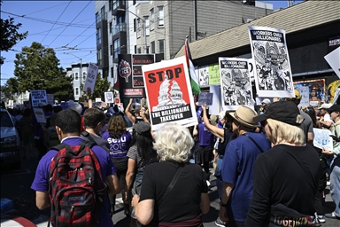 “Workers Over Billionaires” protest in San Francisco, California