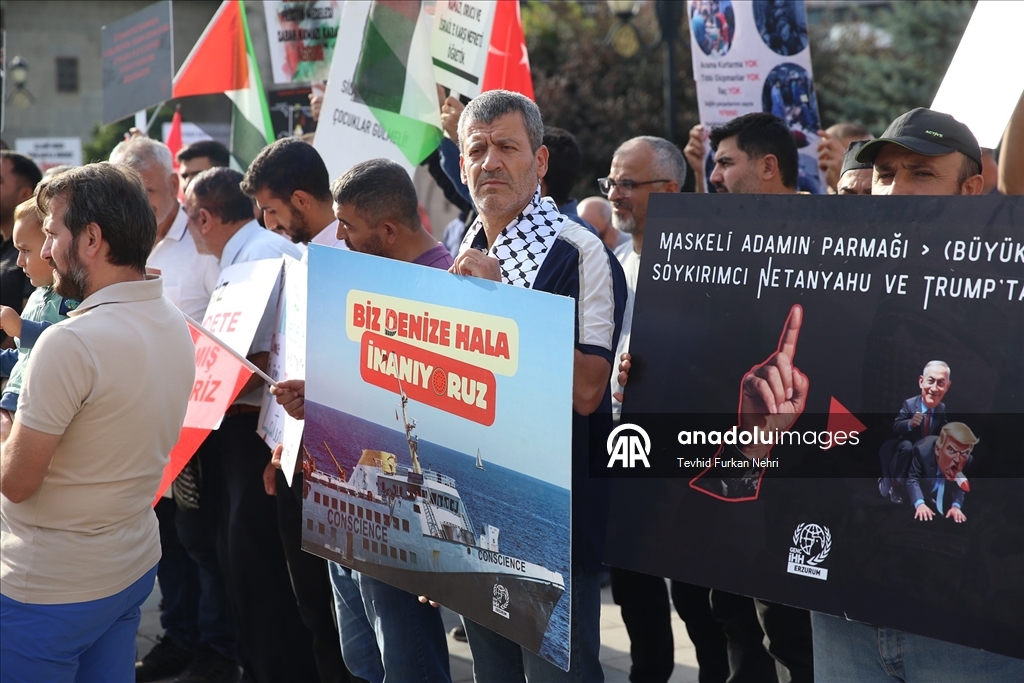 Erzurum'dan Filistin'e ve Küresel Sumud Filosu'na destek