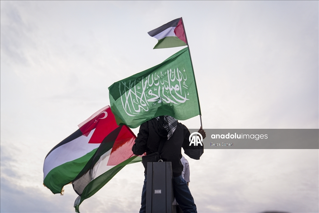مسيرة في إسطنبول دعما لأسطول الصمود العالمي