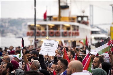 مسيرة في إسطنبول دعما لأسطول الصمود العالمي