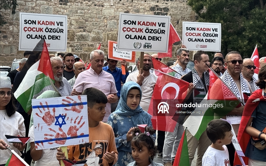 Sinop'ta, Filistin'e ve Küresel Sumud Filosu'na destek verildi