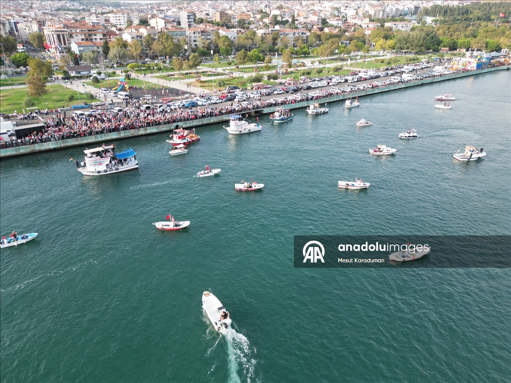 Tekirdağ'da Küresel Sumud Filosu'na destek
