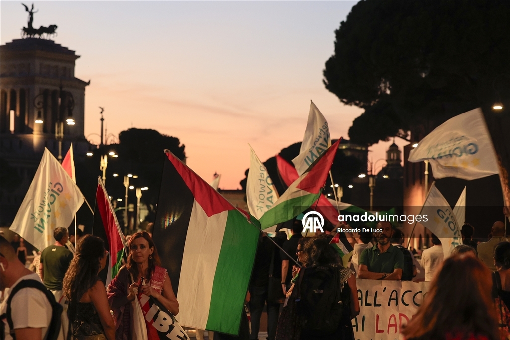مظاهرة في روما تدعم أسطول الصمود العالمي