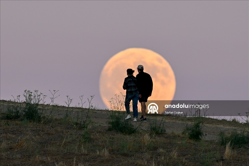В Калифорнии запечатлели «Кукурузную» Луну, известную как «Луна урожая»