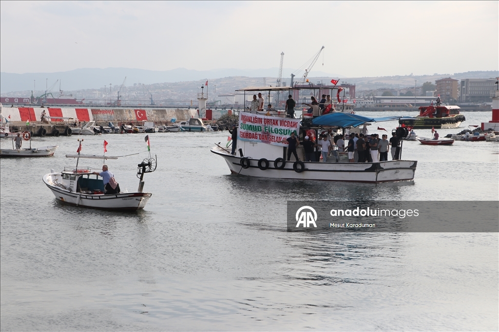 Tekirdağ'da Küresel Sumud Filosu'na destek