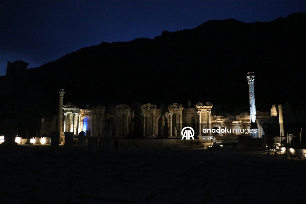 Sagalassos archaeological site illuminated as part of night museum project