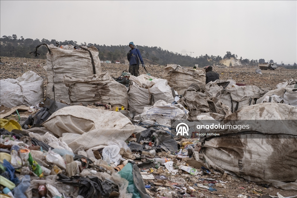 Johannesburg’da çok sayıda kişi çöpten topladıkları malzemeleri satarak geçimini sağlıyor
