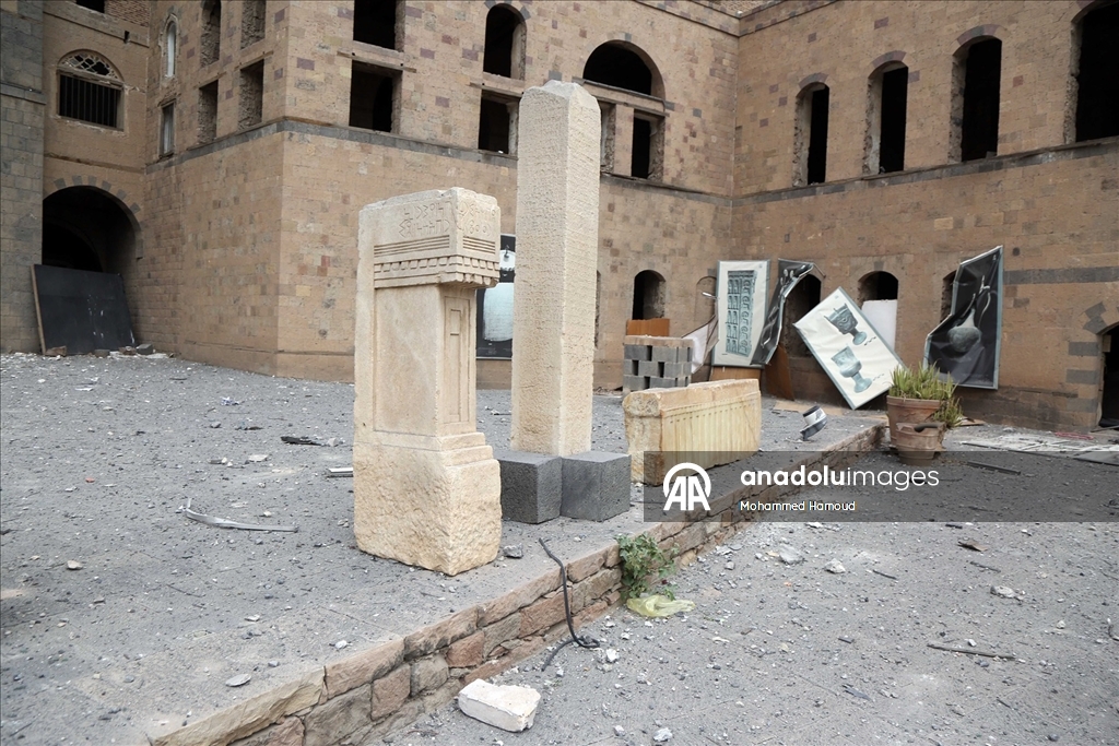 İsrail ordusunun Yemen'e düzenlediği saldırıda Yemen Ulusal Müzesi hasar gördü