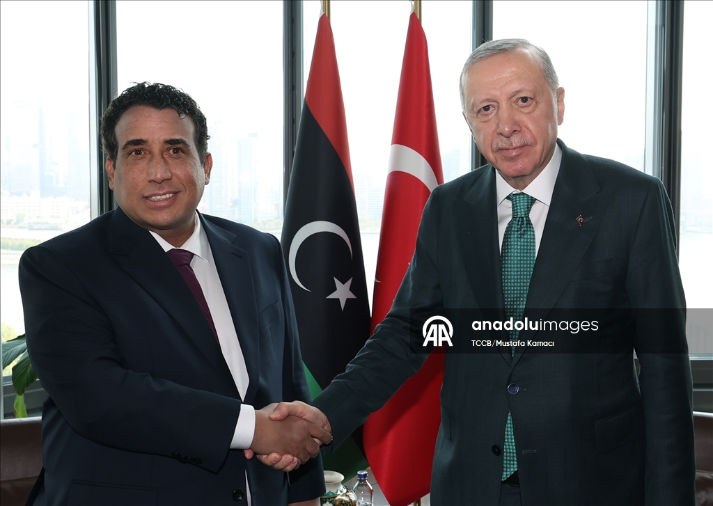 Cumhurbaşkanı Erdoğan, Libya Başkanlık Konseyi Başkanı Muhammed el-Menfi'yi kabul etti